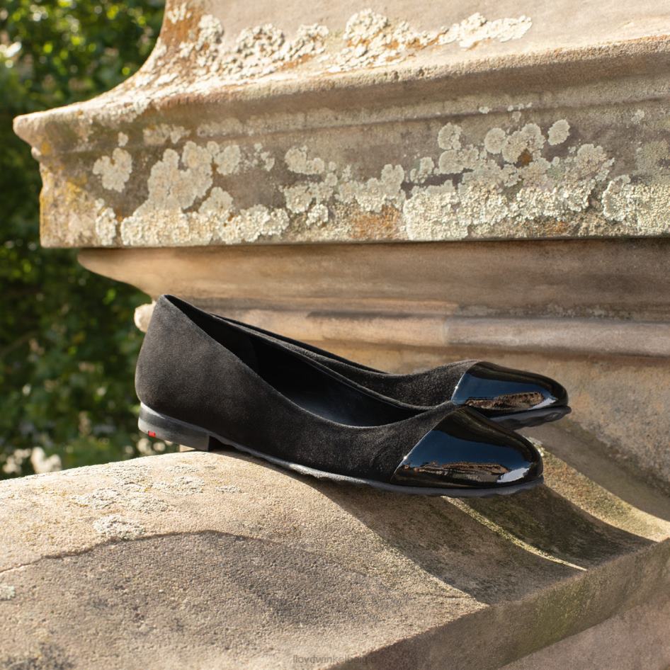lakleren ballerina vrouwen LLOYD zwart schoenen ZJ6BL1171
