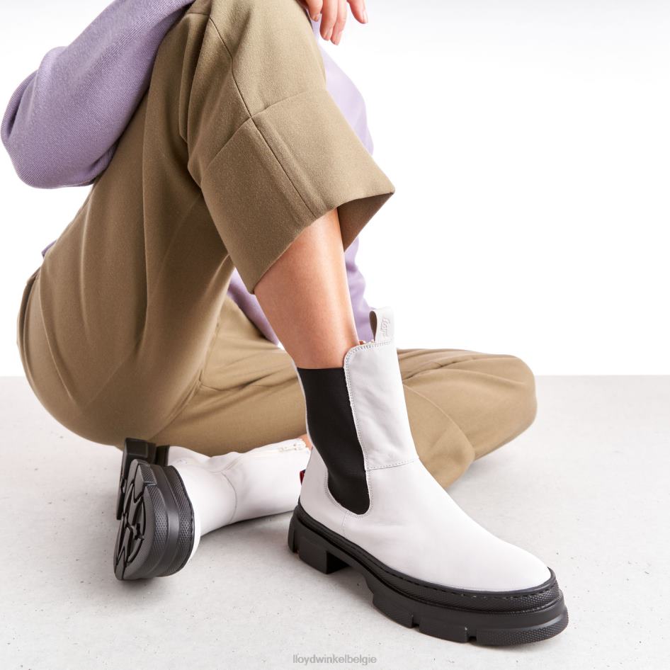Enkellaarsjes van glad leer vrouwen LLOYD wit schoenen ZJ6BL875