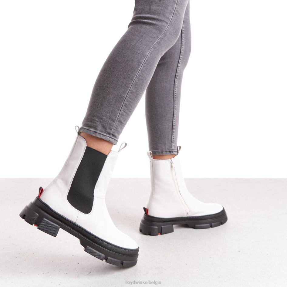 Enkellaarsjes van glad leer vrouwen LLOYD wit schoenen ZJ6BL875