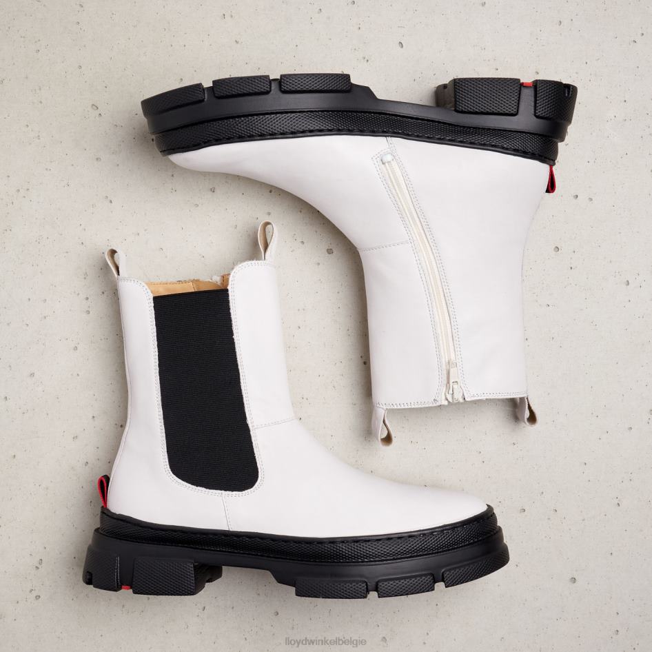 Enkellaarsjes van glad leer vrouwen LLOYD wit schoenen ZJ6BL875