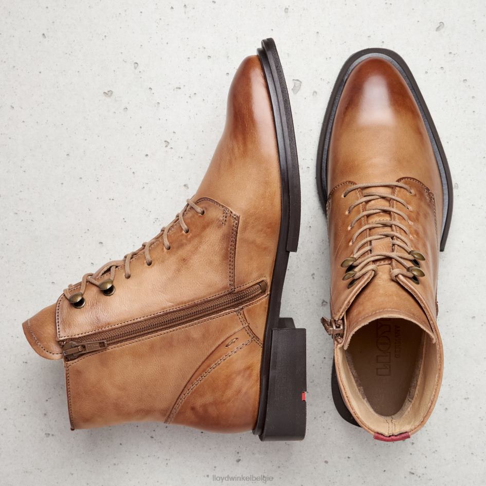 Enkellaarsjes van schapenleer vrouwen LLOYD bruin schoenen ZJ6BL1002