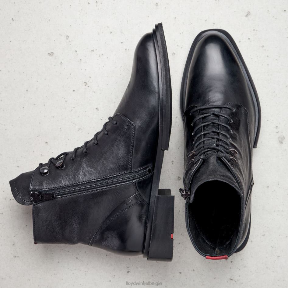 Enkellaarsjes van schapenleer vrouwen LLOYD zwart schoenen ZJ6BL1001