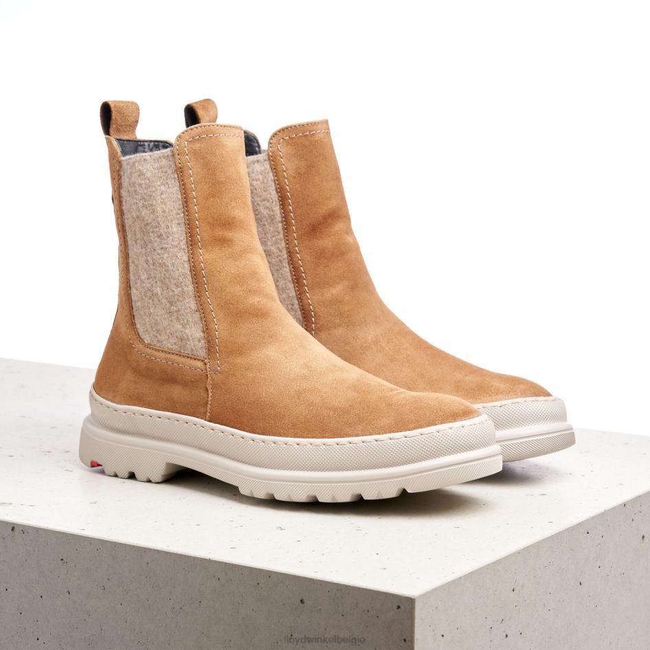 Ruwe leren instaplaarzen vrouwen LLOYD bruin schoenen ZJ6BL925