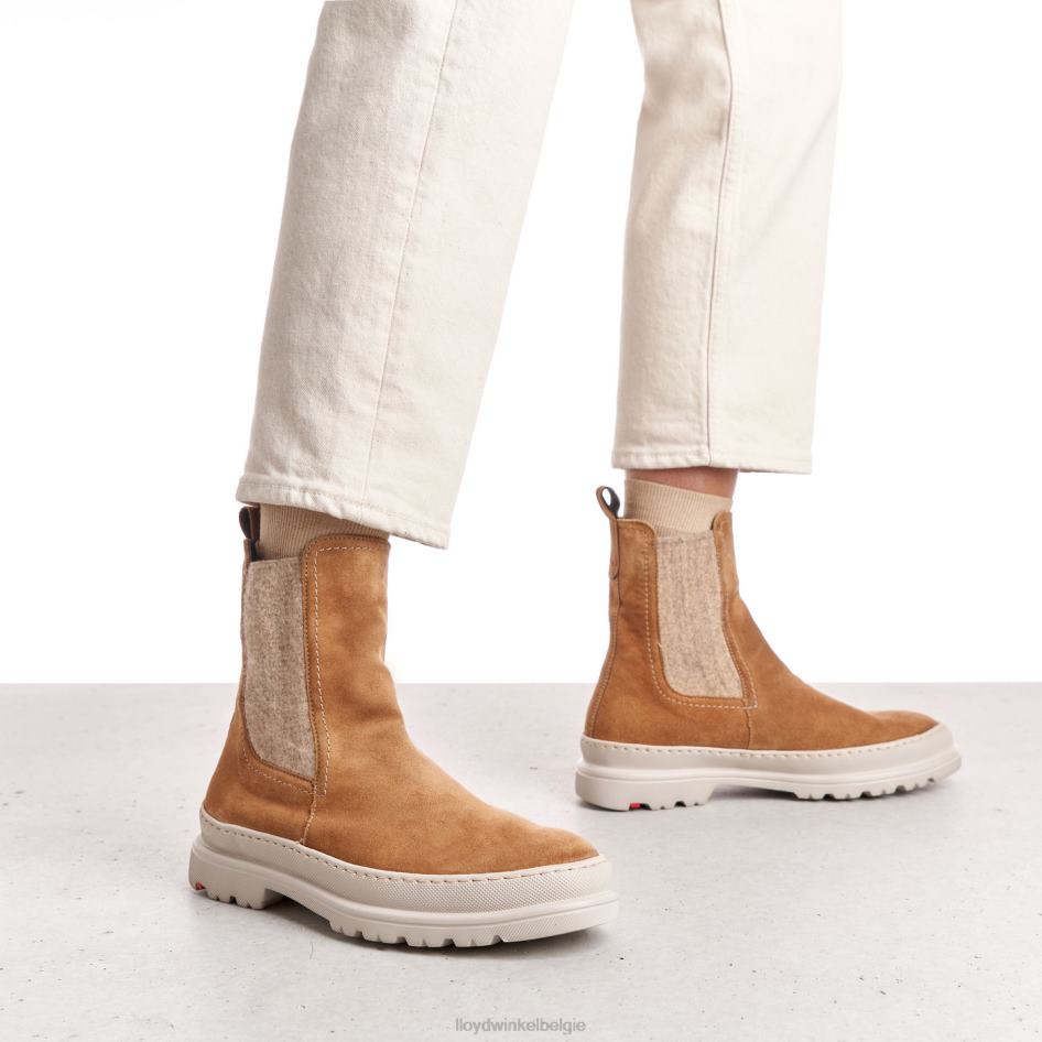 Ruwe leren instaplaarzen vrouwen LLOYD bruin schoenen ZJ6BL925