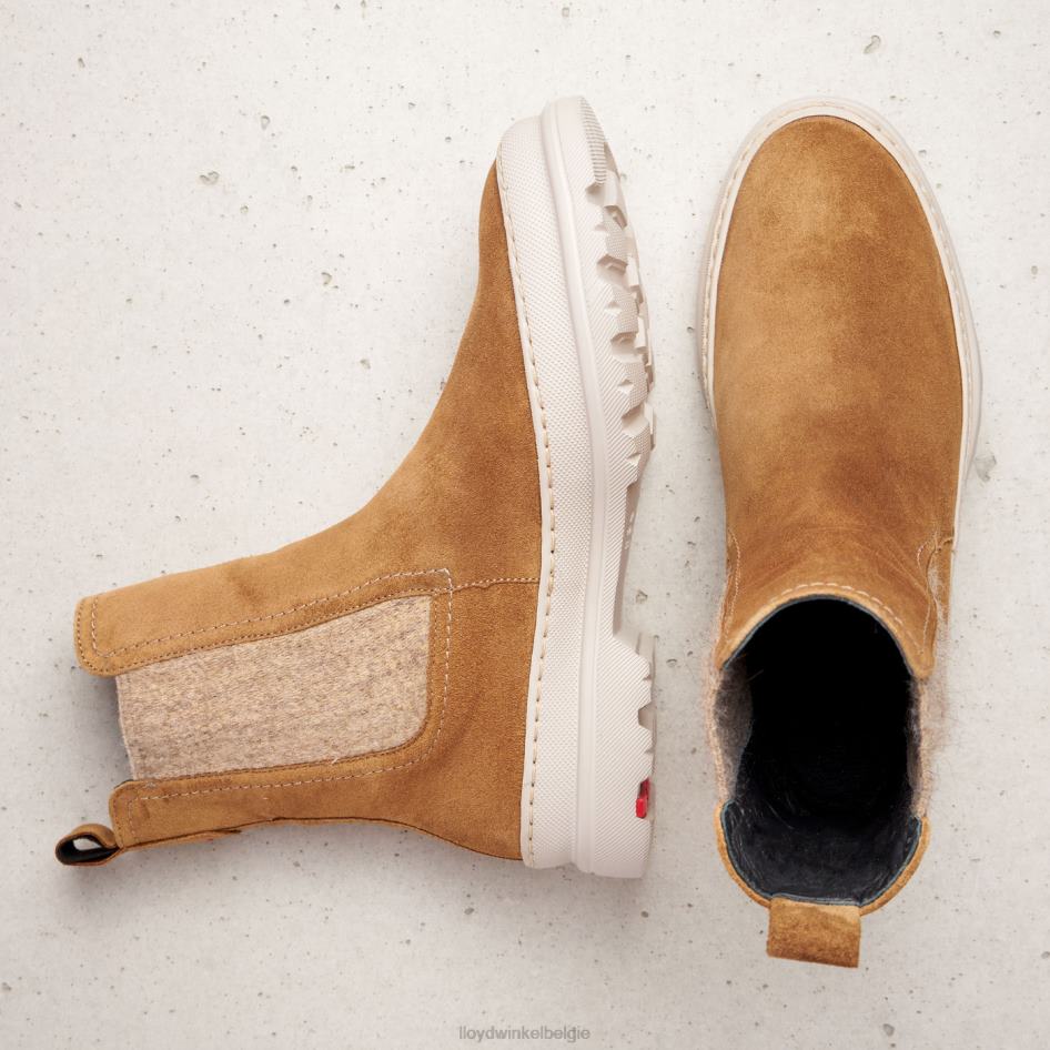 Ruwe leren instaplaarzen vrouwen LLOYD bruin schoenen ZJ6BL925