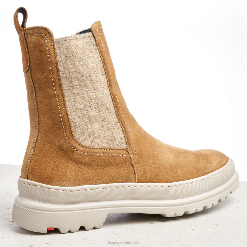 Ruwe leren instaplaarzen vrouwen LLOYD bruin schoenen ZJ6BL925