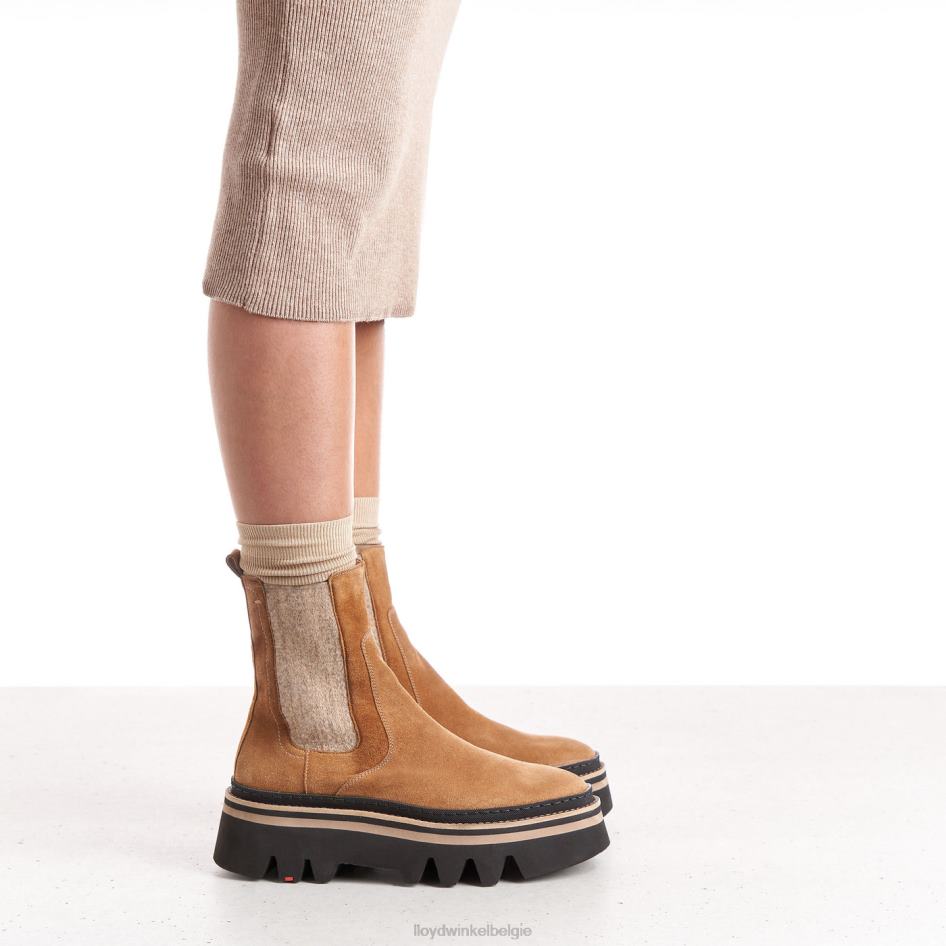 Ruwe leren instaplaarzen vrouwen LLOYD bruin schoenen ZJ6BL946