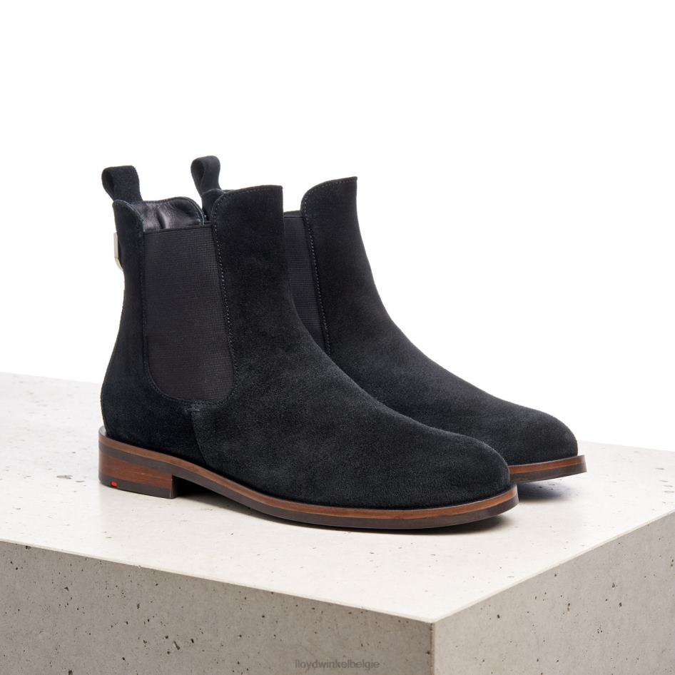 Ruwe leren instaplaarzen vrouwen LLOYD zwart schoenen ZJ6BL975