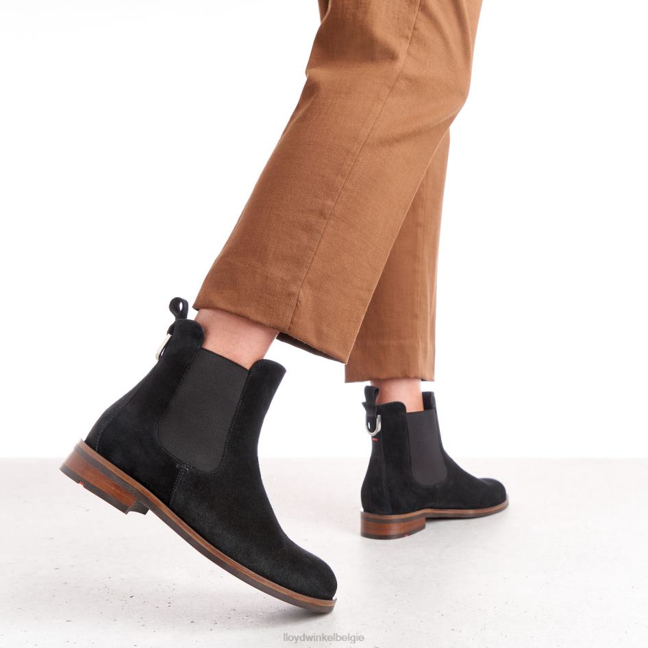 Ruwe leren instaplaarzen vrouwen LLOYD zwart schoenen ZJ6BL975