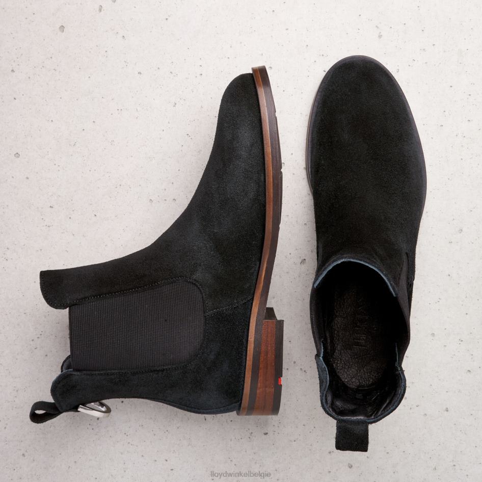 Ruwe leren instaplaarzen vrouwen LLOYD zwart schoenen ZJ6BL975