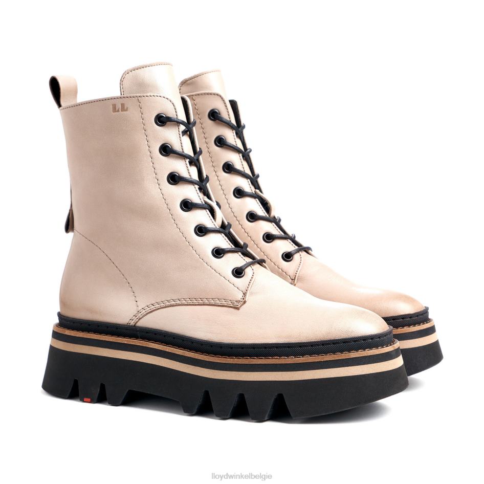 enkellaars van glad leer met lichte zool vrouwen LLOYD beige schoenen ZJ6BL916
