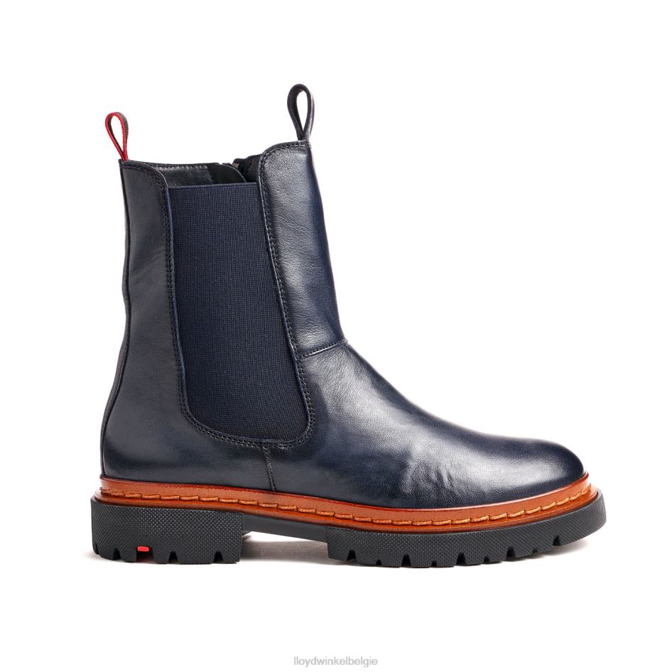 enkellaars van glad leer met lichte zool vrouwen LLOYD blauw schoenen ZJ6BL912