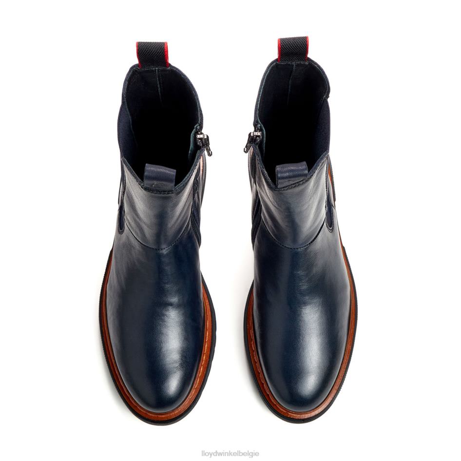 enkellaars van glad leer met lichte zool vrouwen LLOYD blauw schoenen ZJ6BL912