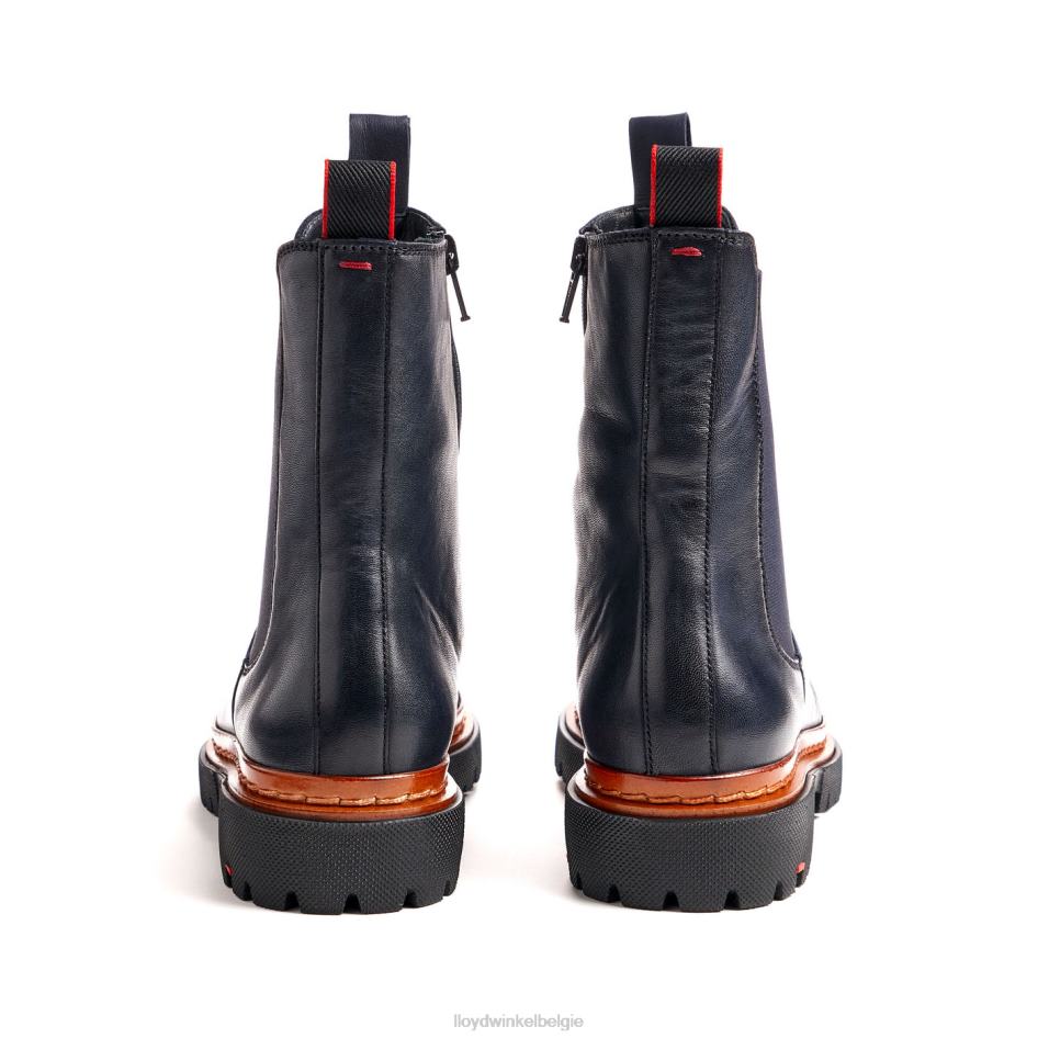 enkellaars van glad leer met lichte zool vrouwen LLOYD blauw schoenen ZJ6BL912