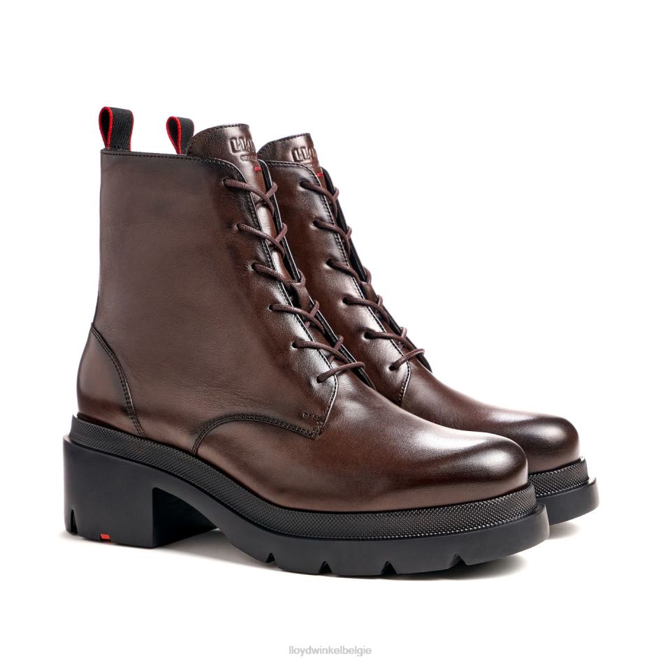enkellaars van glad leer met lichte zool vrouwen LLOYD bruin schoenen ZJ6BL907
