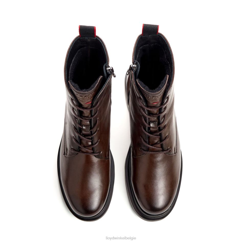enkellaars van glad leer met lichte zool vrouwen LLOYD bruin schoenen ZJ6BL919