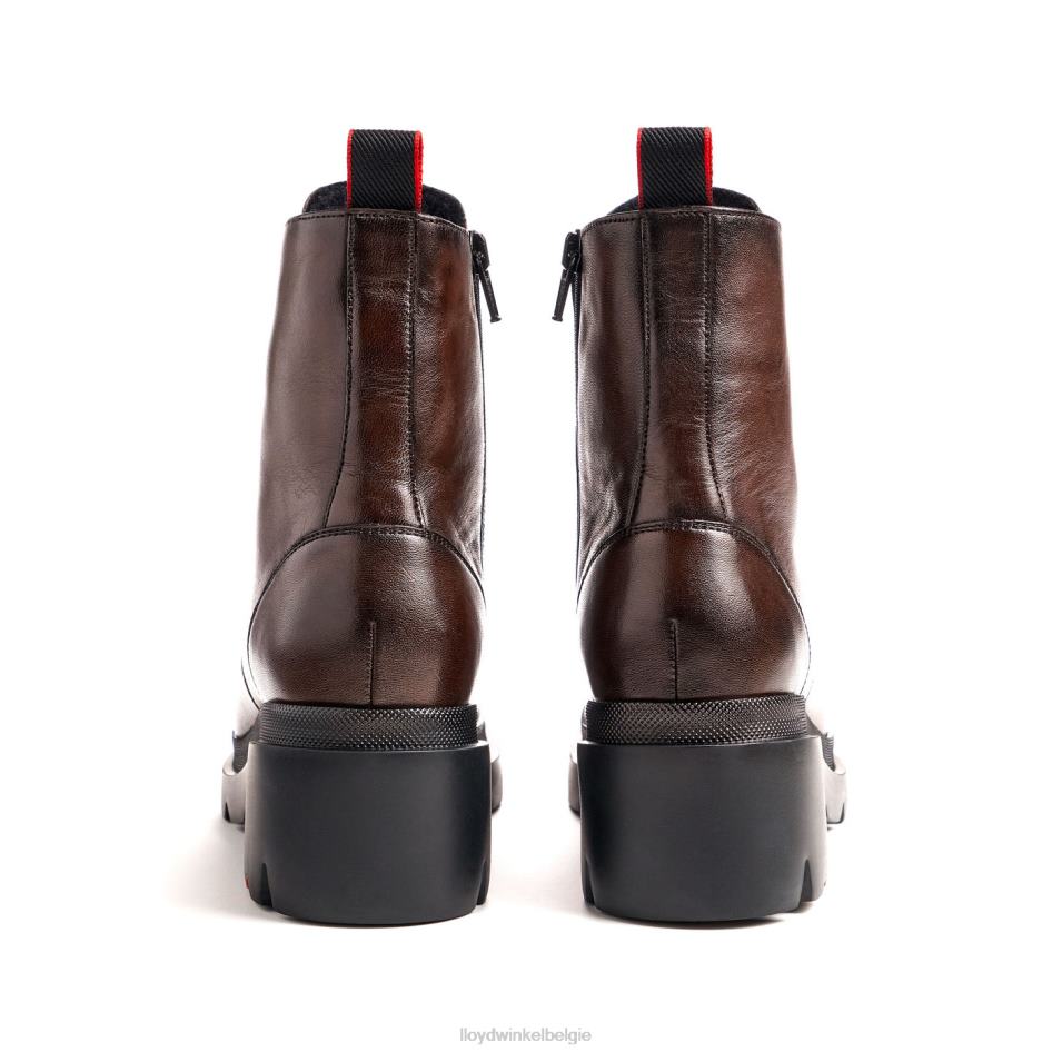 enkellaars van glad leer met lichte zool vrouwen LLOYD bruin schoenen ZJ6BL919