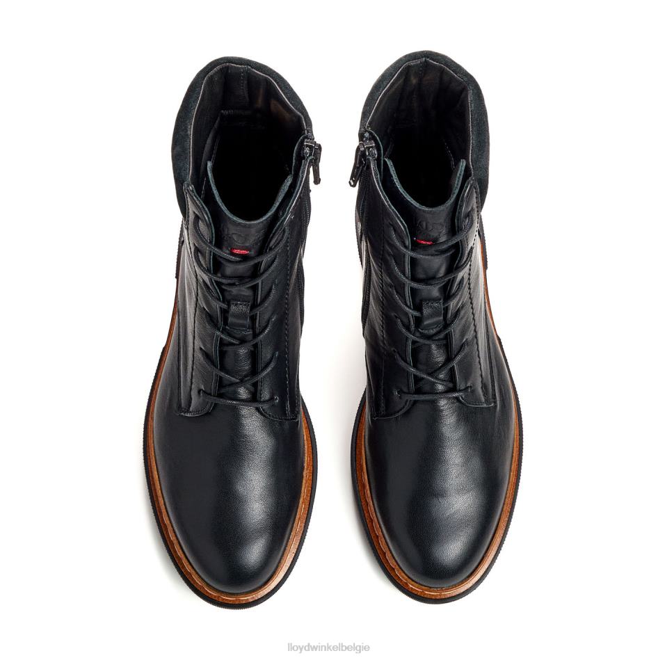 enkellaars van glad leer met lichte zool vrouwen LLOYD zwart schoenen ZJ6BL914