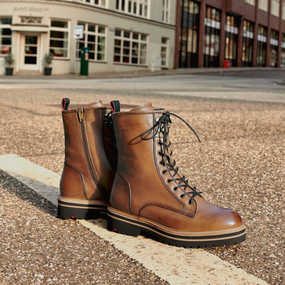 enkellaarsjes van glad leer vrouwen LLOYD bruin schoenen ZJ6BL970