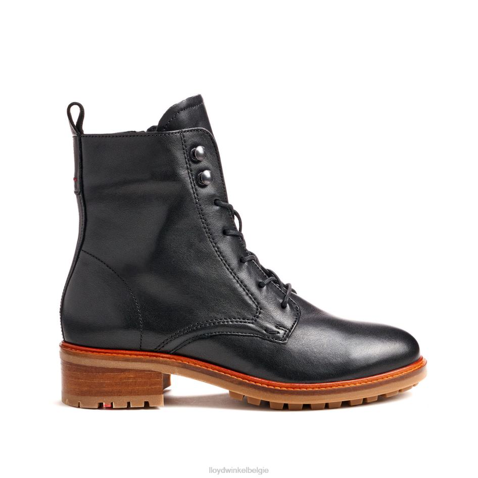 enkellaarsjes van glad leer vrouwen LLOYD zwart schoenen ZJ6BL940