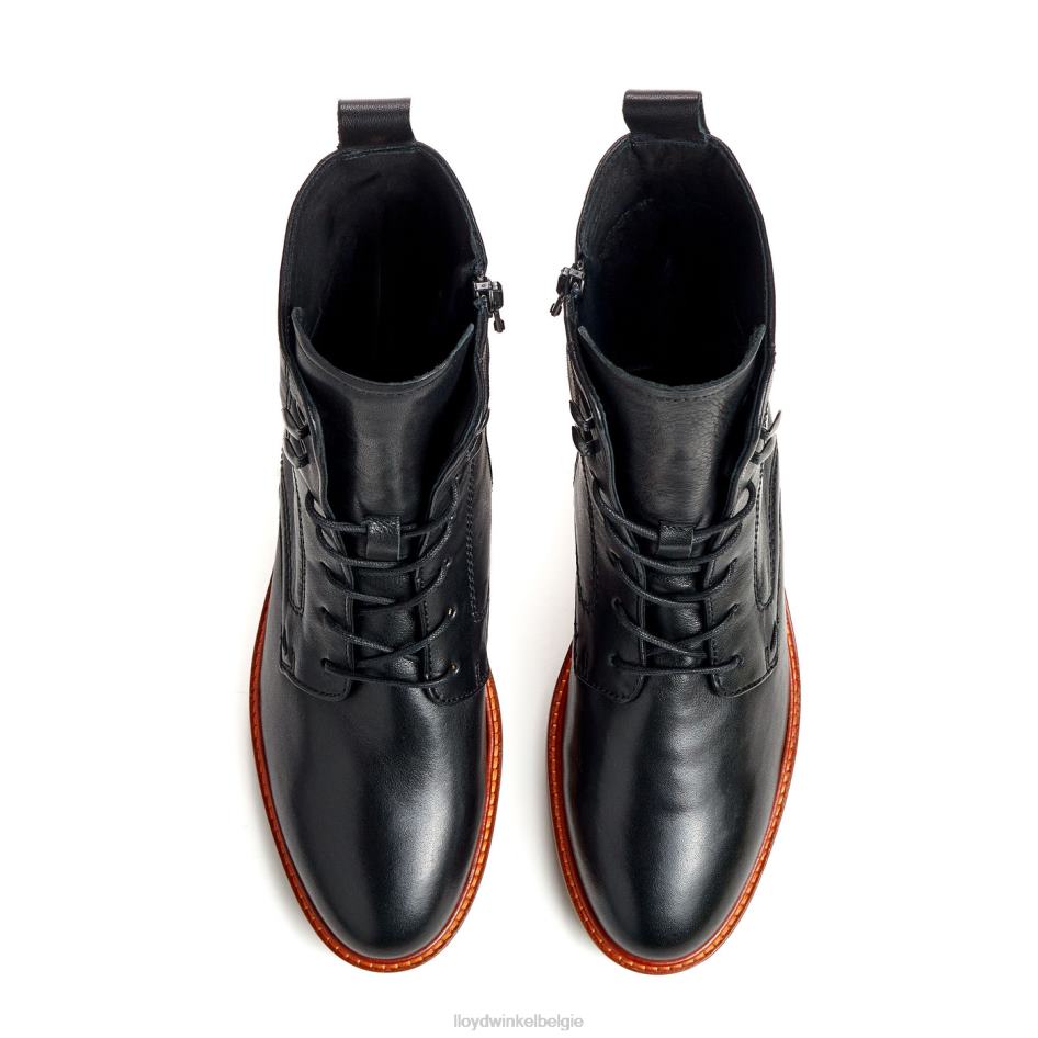 enkellaarsjes van glad leer vrouwen LLOYD zwart schoenen ZJ6BL940