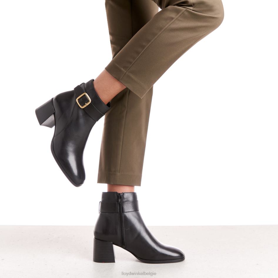 enkellaarsjes van glad leer vrouwen LLOYD zwart schoenen ZJ6BL978