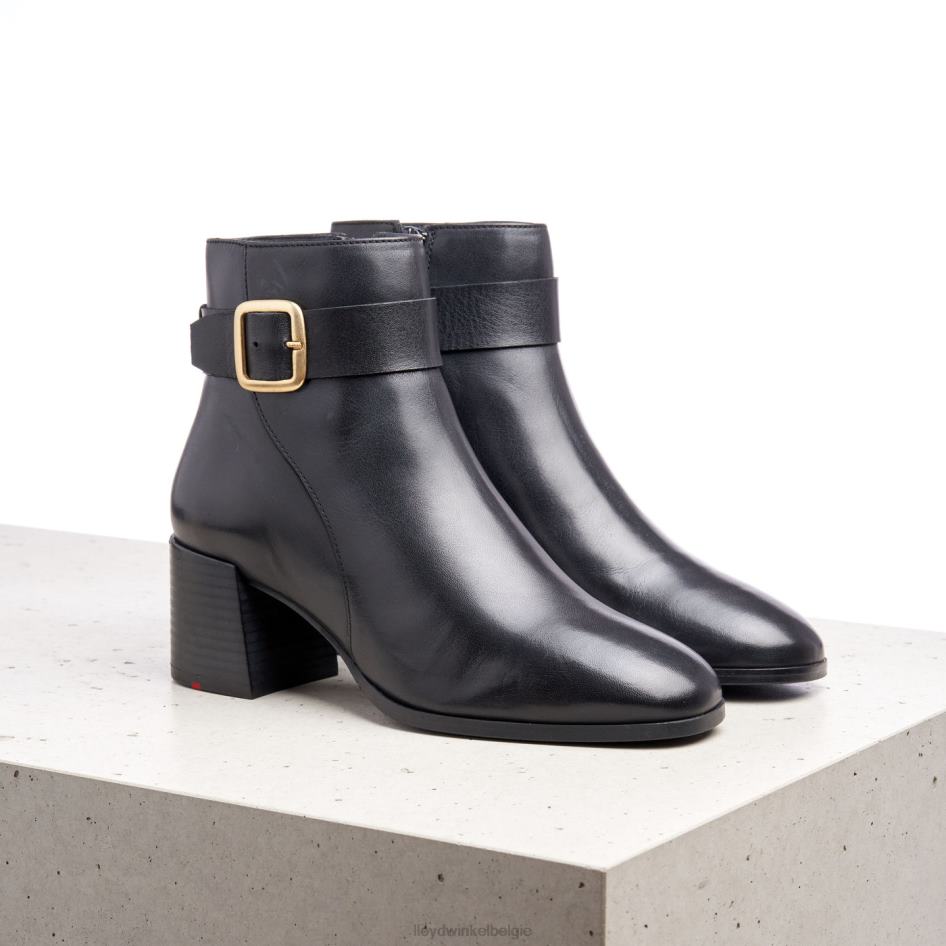 enkellaarsjes van glad leer vrouwen LLOYD zwart schoenen ZJ6BL978