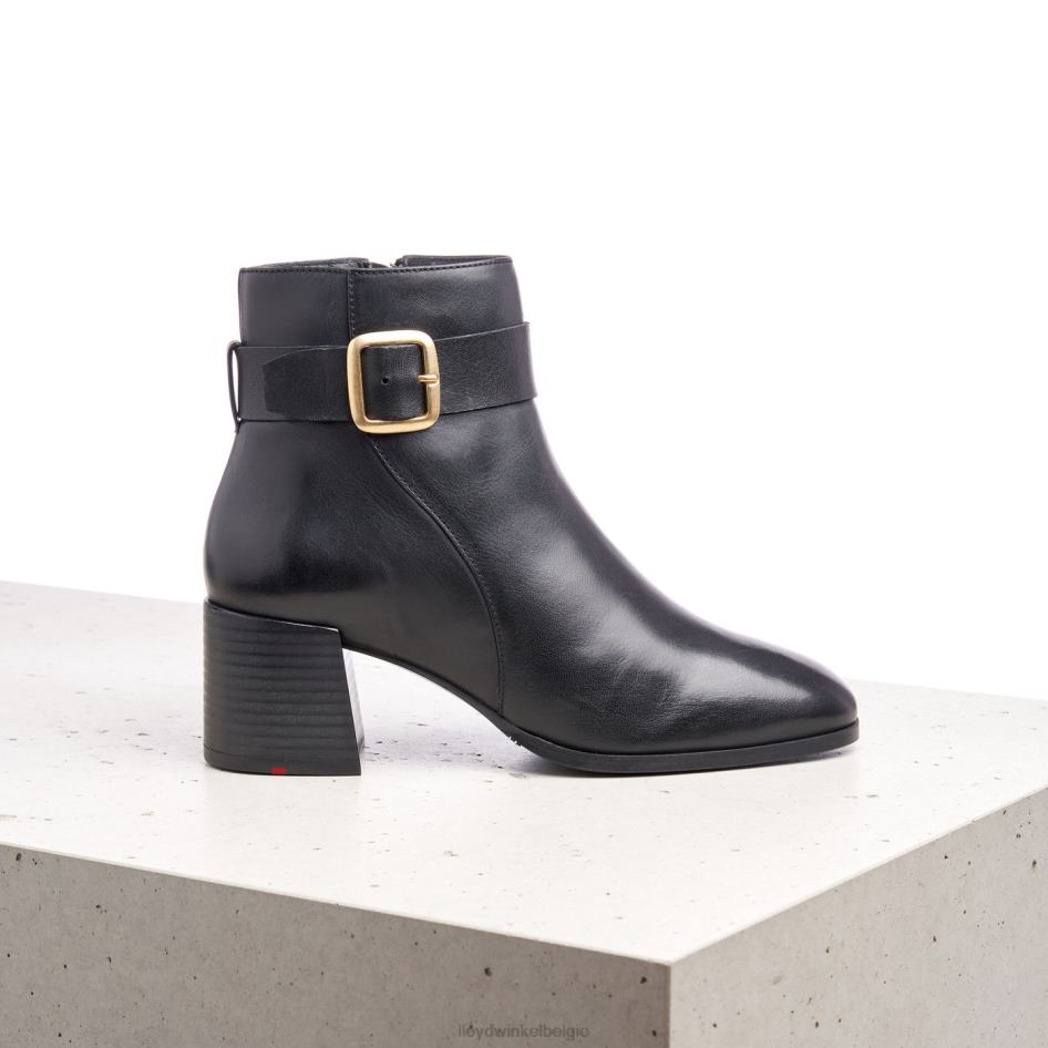 enkellaarsjes van glad leer vrouwen LLOYD zwart schoenen ZJ6BL978