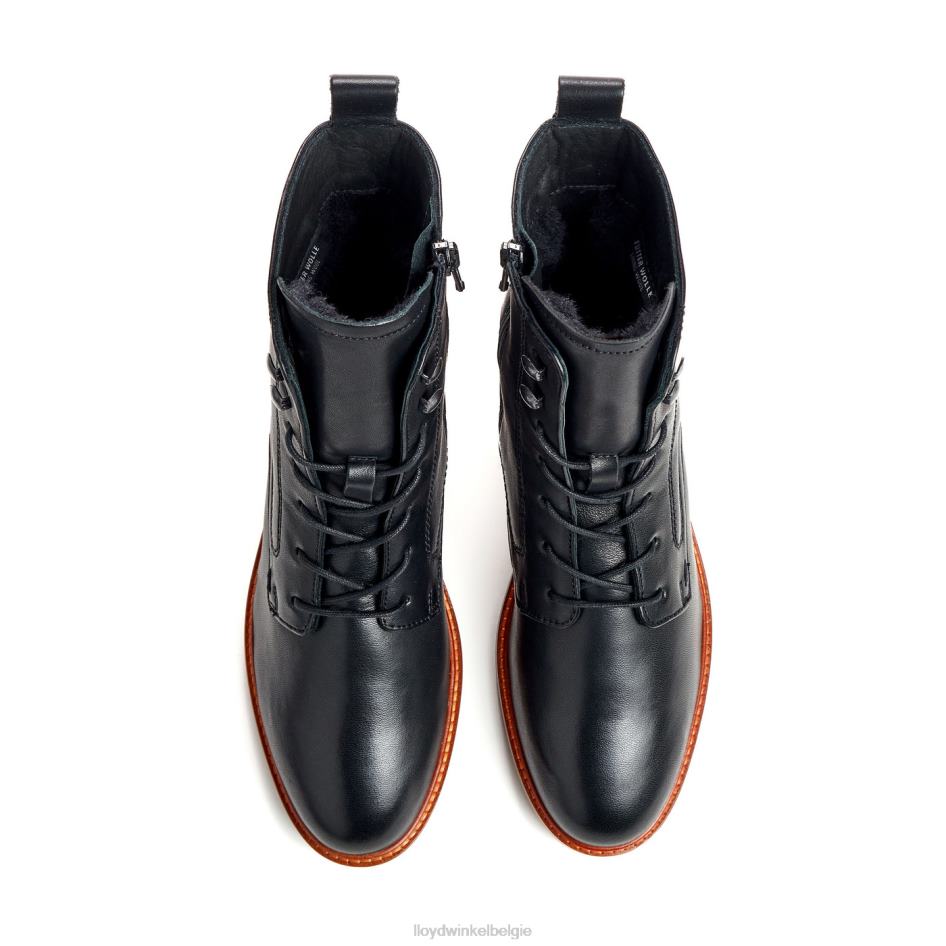 enkellaarsjes van glad leer vrouwen LLOYD zwart schoenen ZJ6BL979