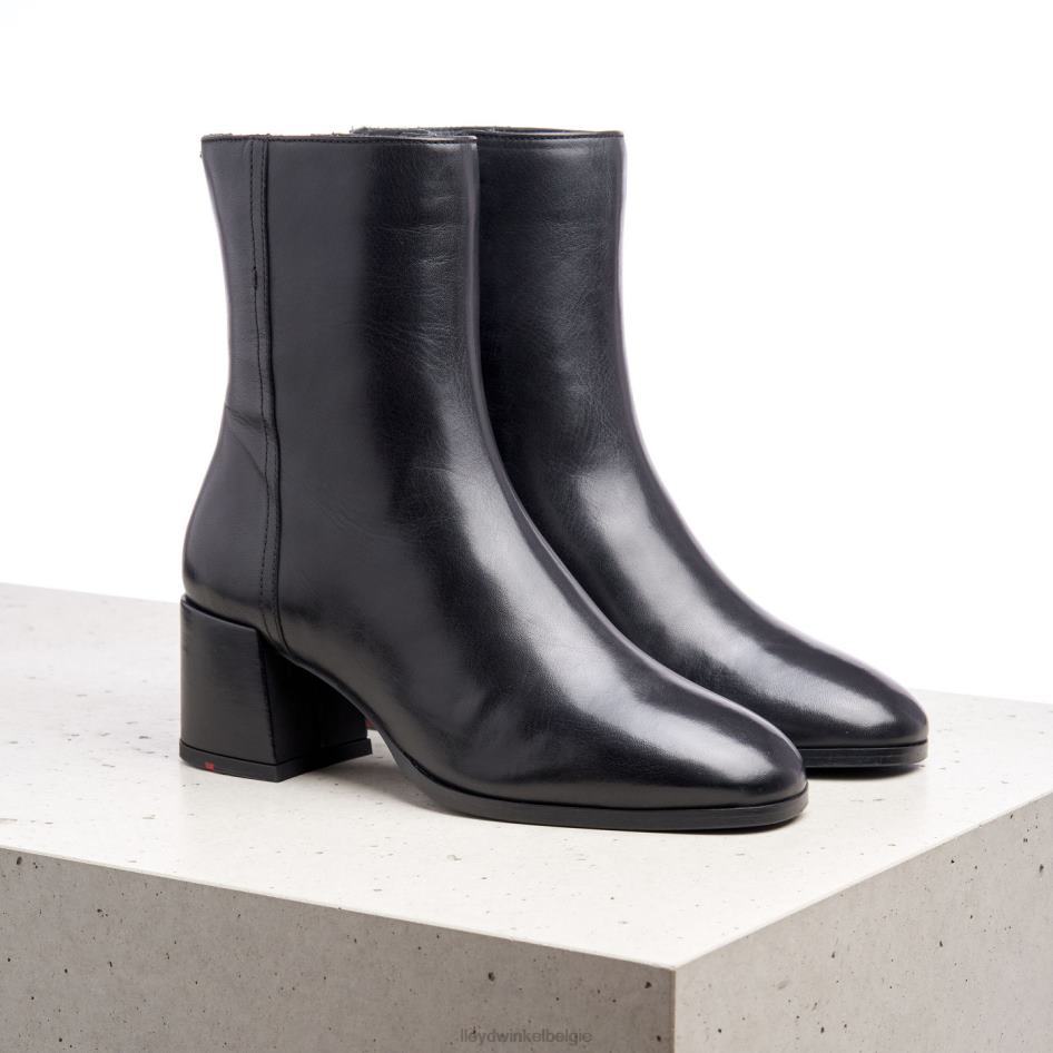 enkellaarsjes van glad leer vrouwen LLOYD zwart schoenen ZJ6BL984
