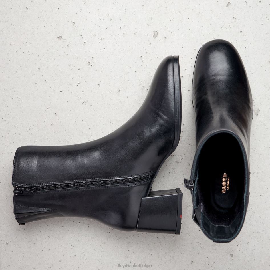 enkellaarsjes van glad leer vrouwen LLOYD zwart schoenen ZJ6BL984