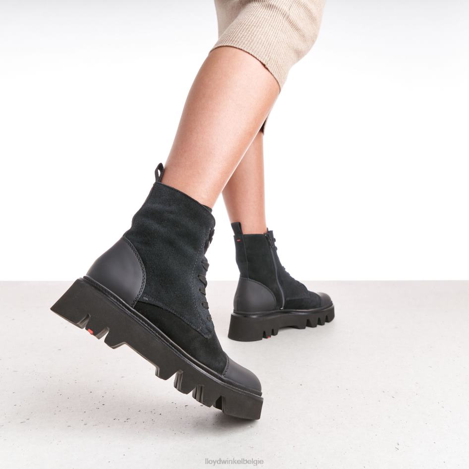 leren enkellaarsjes met lichte zool vrouwen LLOYD zwart schoenen ZJ6BL947