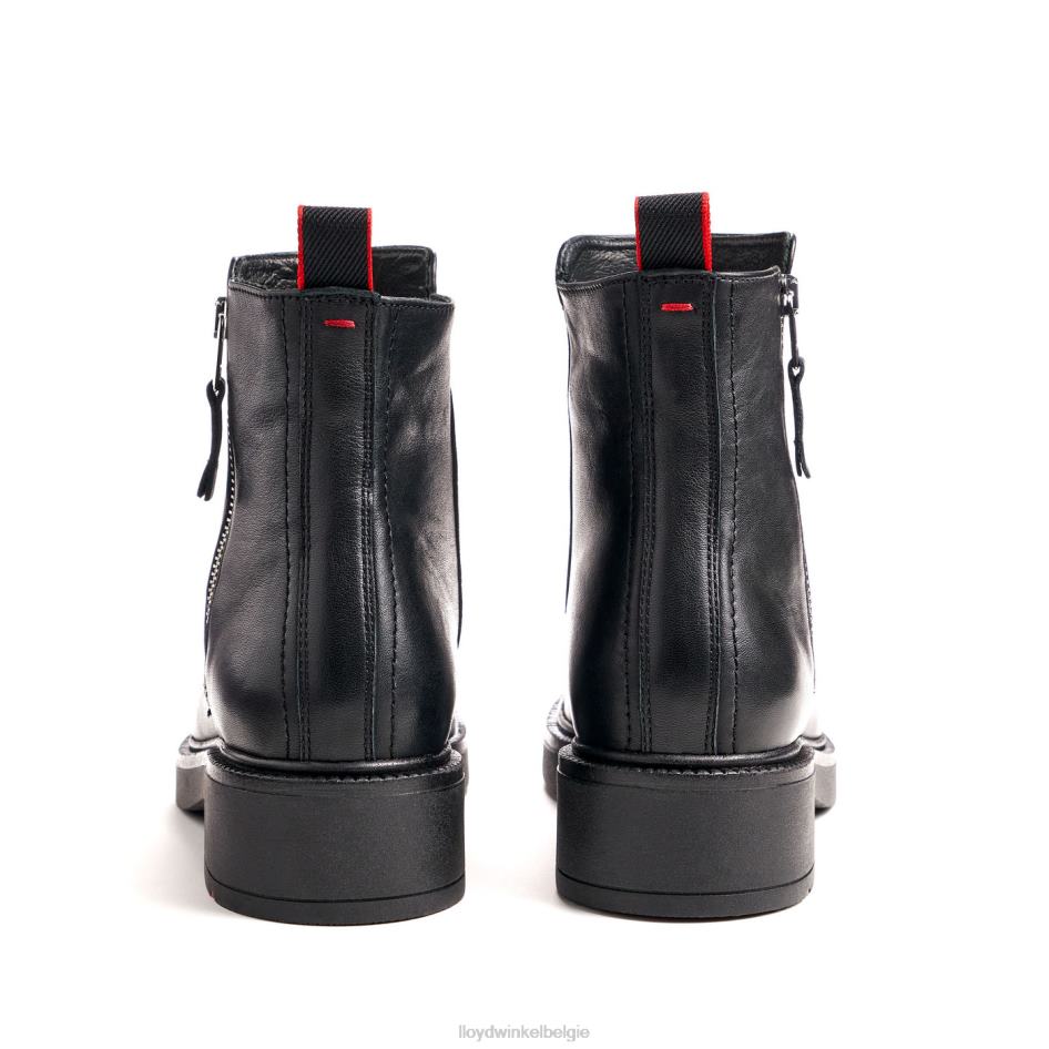 mode glad lederen enkellaars vrouwen LLOYD zwart schoenen ZJ6BL918