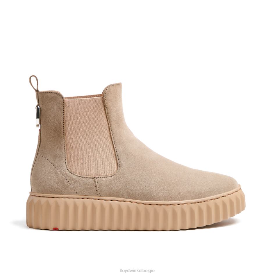 ruw leren enkellaarsje vrouwen LLOYD beige schoenen ZJ6BL882