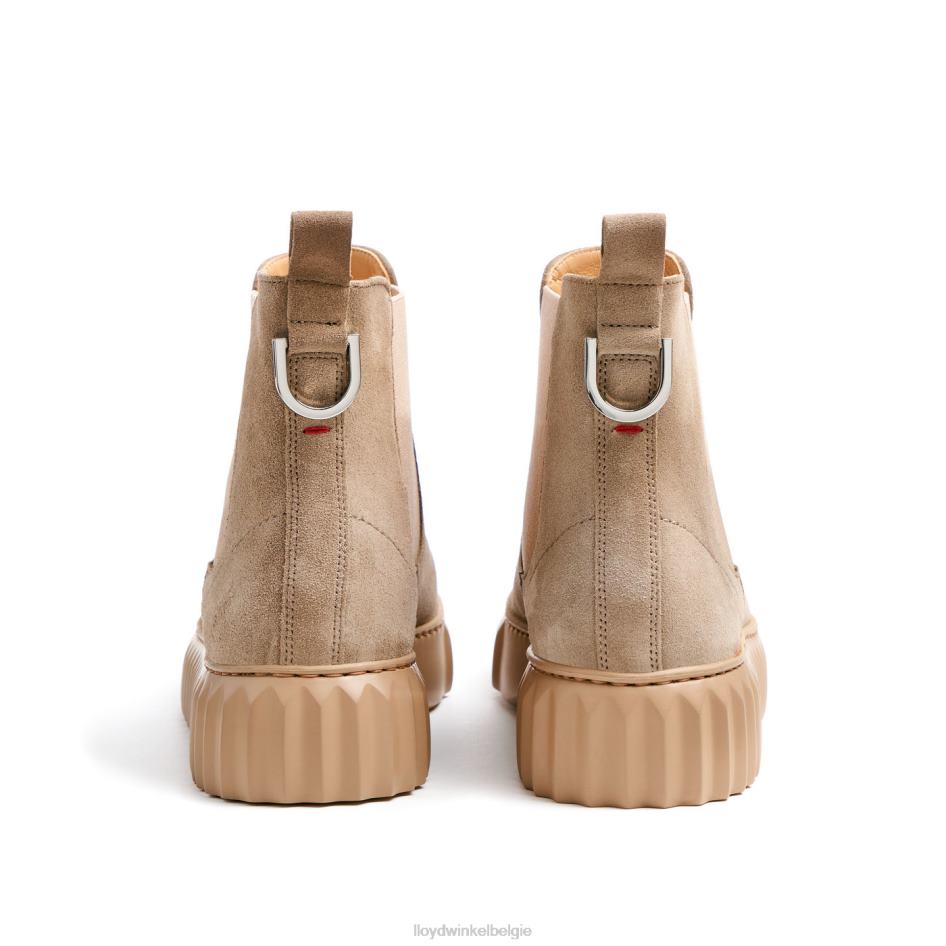 ruw leren enkellaarsje vrouwen LLOYD beige schoenen ZJ6BL882