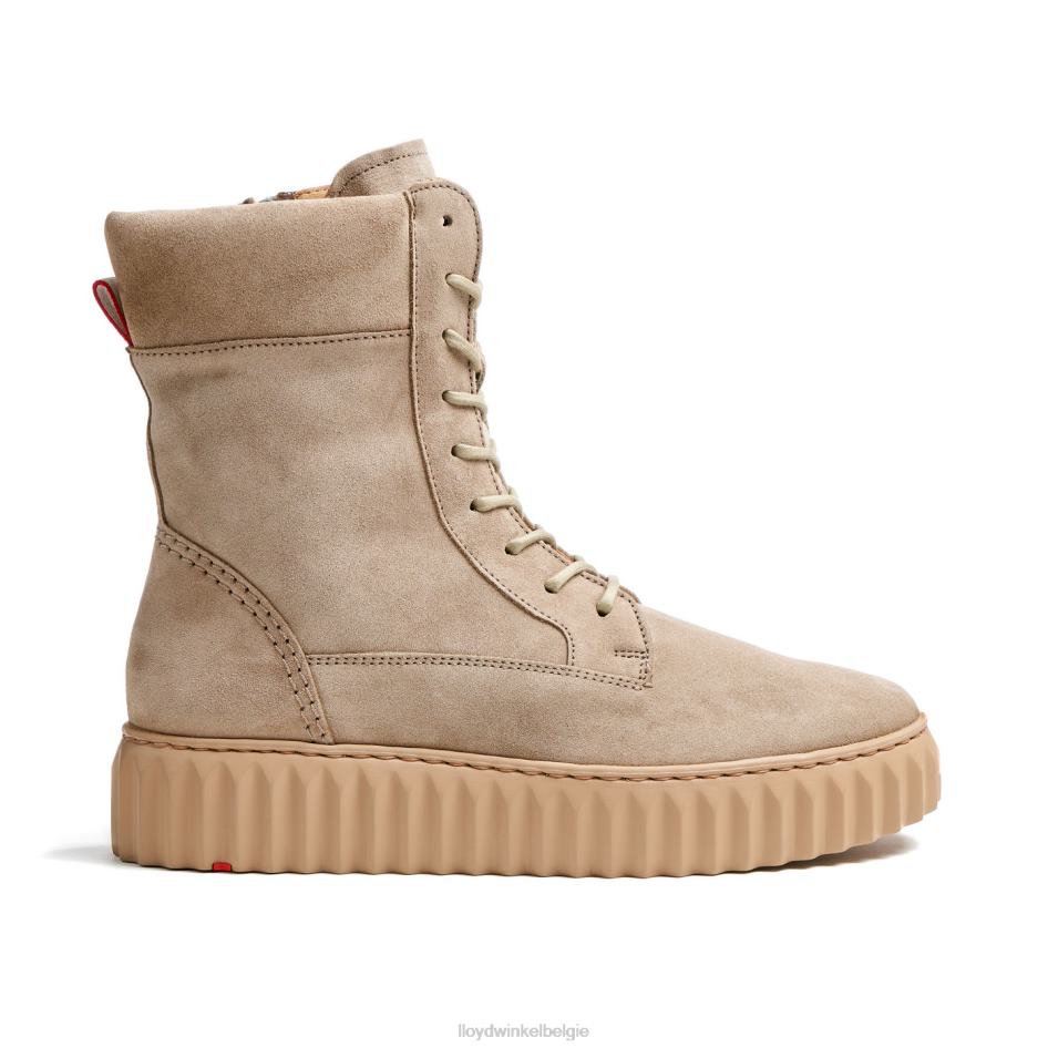 ruw leren enkellaarsje vrouwen LLOYD beige schoenen ZJ6BL888