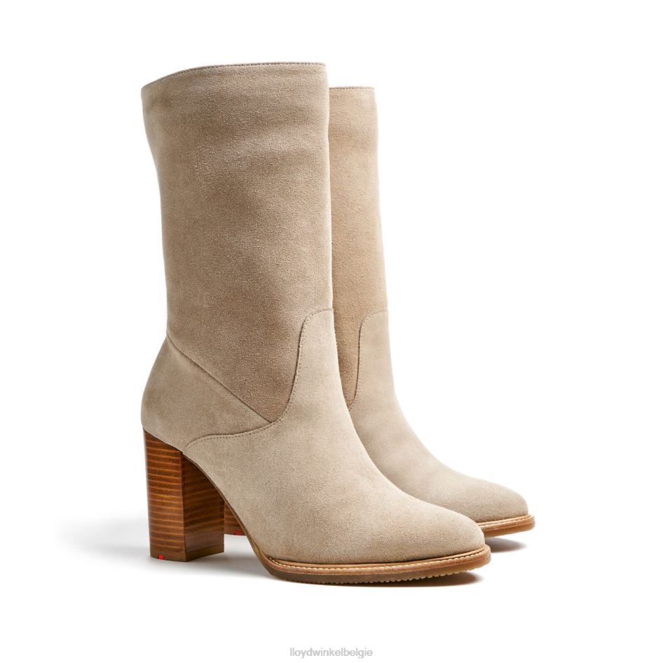 ruw leren enkellaarsje vrouwen LLOYD beige schoenen ZJ6BL891