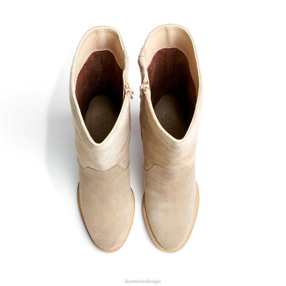 ruw leren enkellaarsje vrouwen LLOYD beige schoenen ZJ6BL891