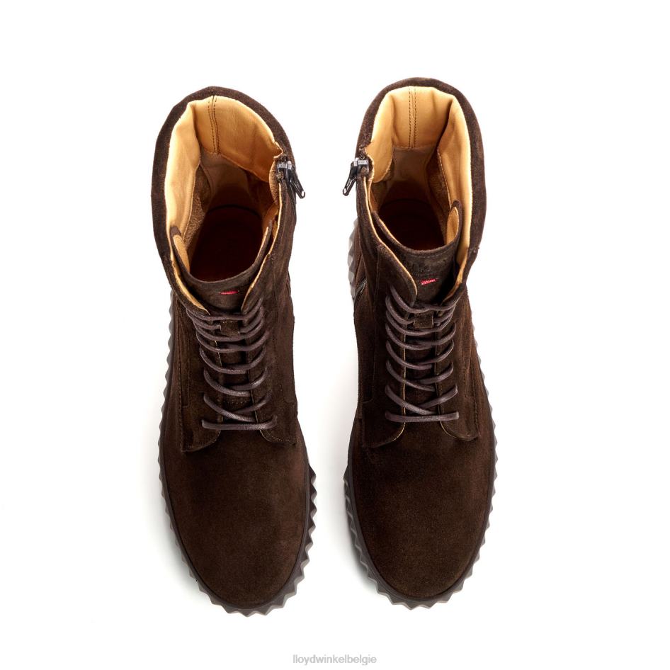 ruw leren enkellaarsje vrouwen LLOYD bruin schoenen ZJ6BL889