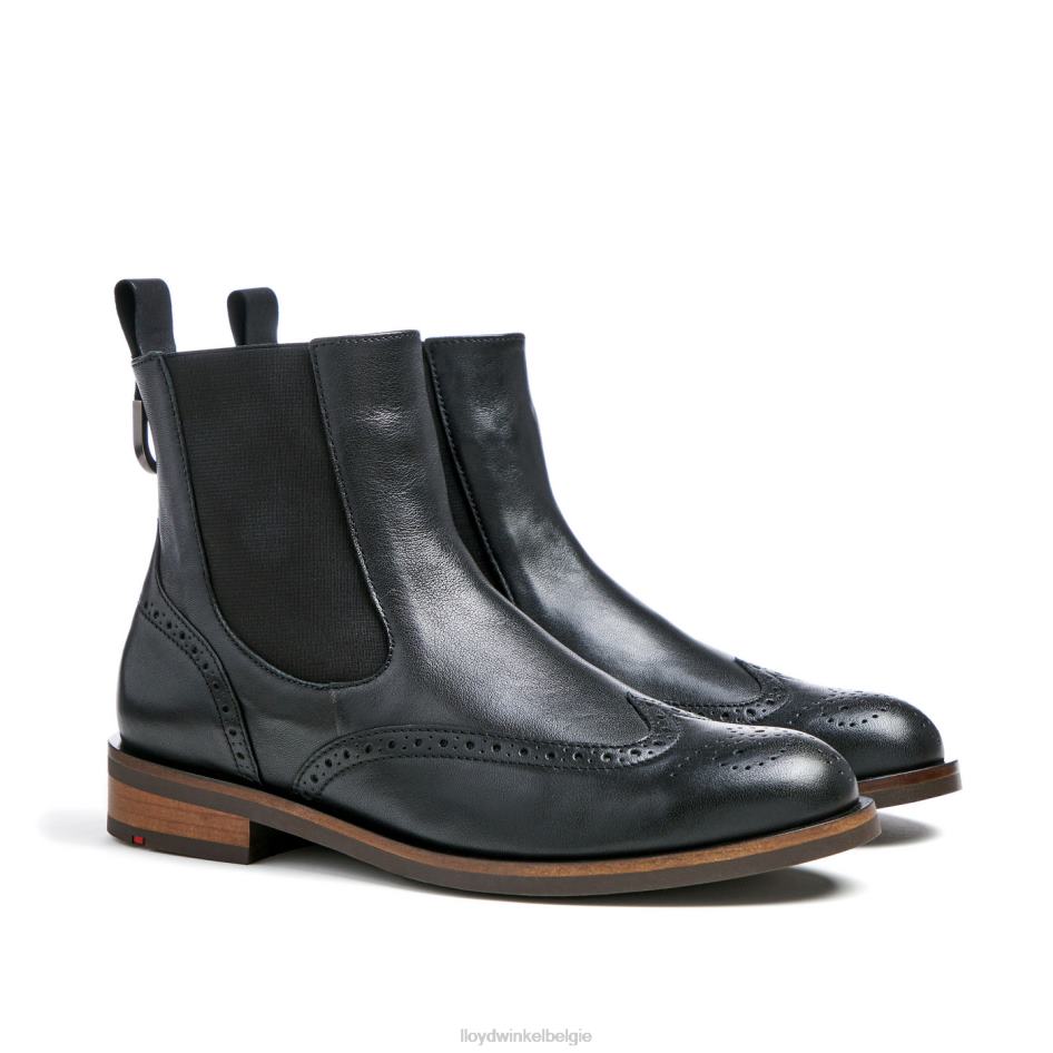 sportieve glad leren enkellaars vrouwen LLOYD zwart schoenen ZJ6BL904