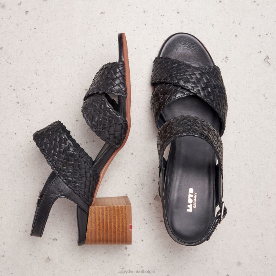leren sandaal vrouwen LLOYD zwart schoenen ZJ6BL1201