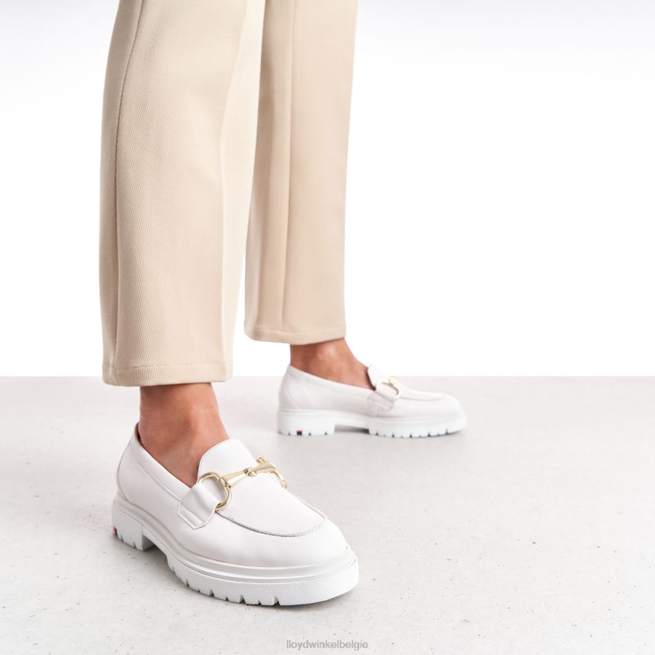 Gladde leren slip-on pantoffel vrouwen LLOYD wit schoenen ZJ6BL1011