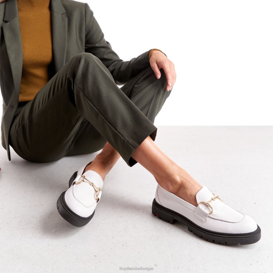 Gladde leren slip-on pantoffel vrouwen LLOYD wit schoenen ZJ6BL1034