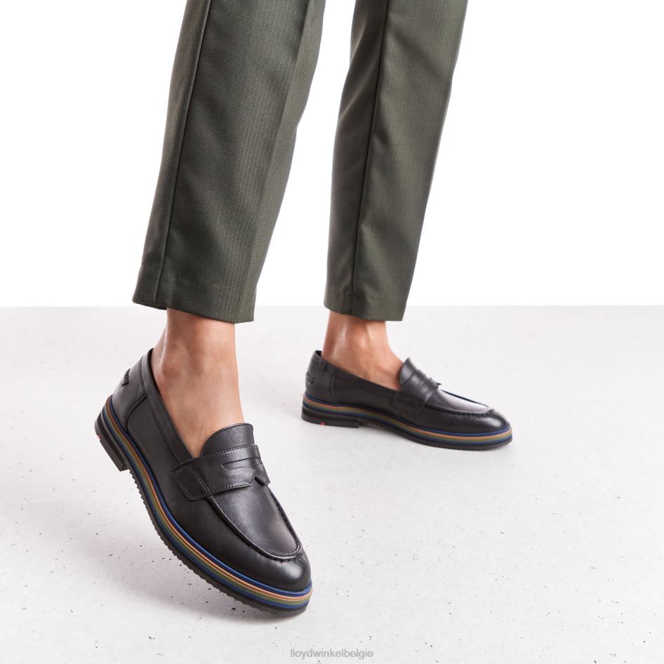 Gladde leren slip-on pantoffel vrouwen LLOYD zwart schoenen ZJ6BL1046