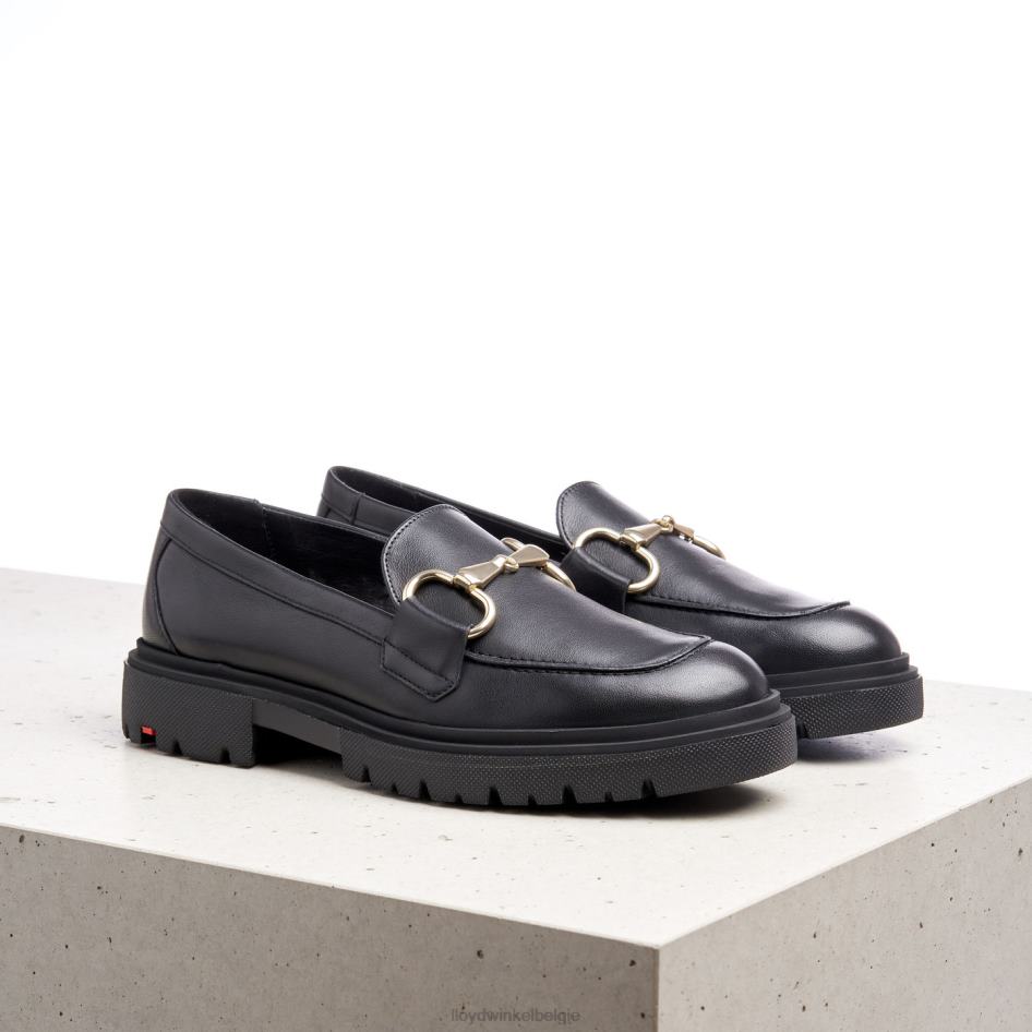 Gladde leren slip-on pantoffel vrouwen LLOYD zwart schoenen ZJ6BL1357