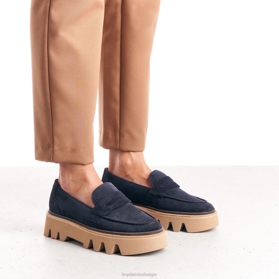 Leren slip-on pantoffel vrouwen LLOYD blauw schoenen ZJ6BL1074