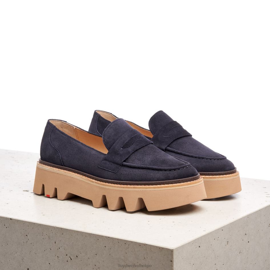 Leren slip-on pantoffel vrouwen LLOYD blauw schoenen ZJ6BL1074