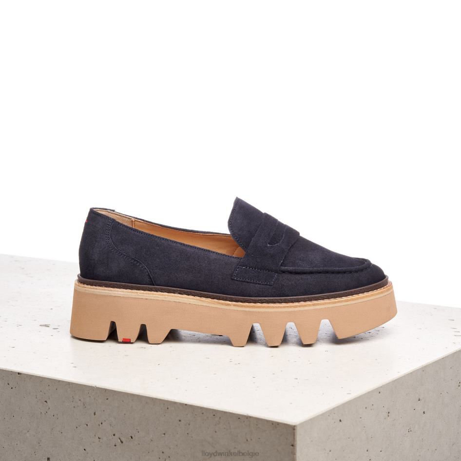 Leren slip-on pantoffel vrouwen LLOYD blauw schoenen ZJ6BL1074
