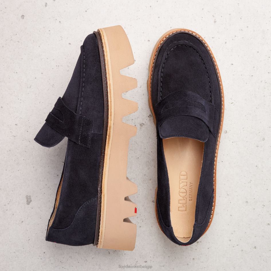 Leren slip-on pantoffel vrouwen LLOYD blauw schoenen ZJ6BL1074