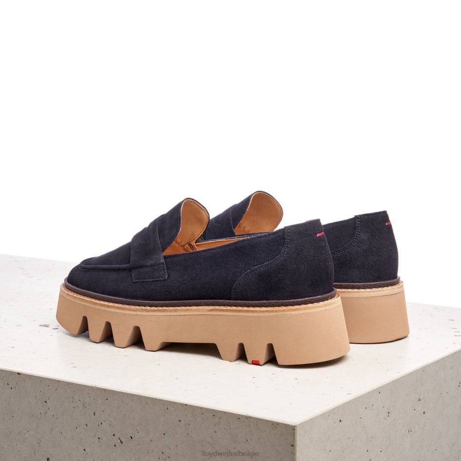 Leren slip-on pantoffel vrouwen LLOYD blauw schoenen ZJ6BL1074